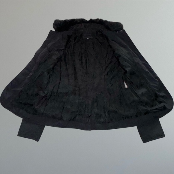 🛍️SALE🛍️ Banana Republic Black Jacket Coat with Faux Fur Detachable Collar - Picture 7 of 16